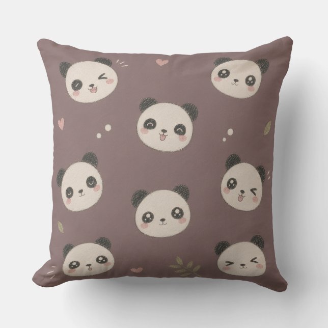 Coussin Cozy Purple Panda  (Recto)