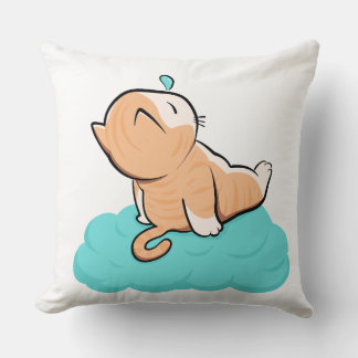 Coussin "Cozy sleeping cat on cloud"