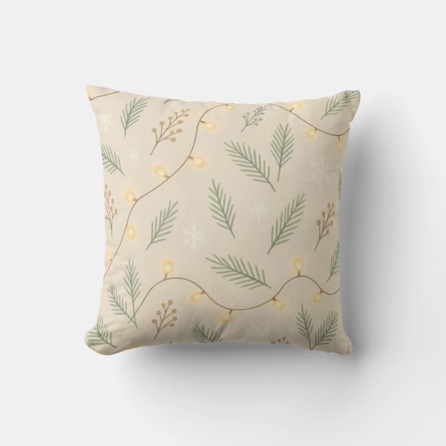 Coussin Cozy Winter Glow - Minimalist Holiday Pattern (Recto)