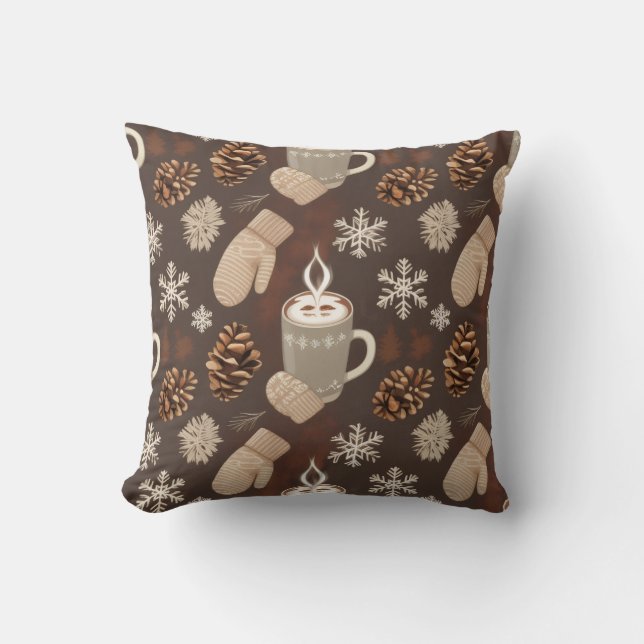 Coussin Cozy Winter Pattern-Minimalist Aesthetic Art (Recto)