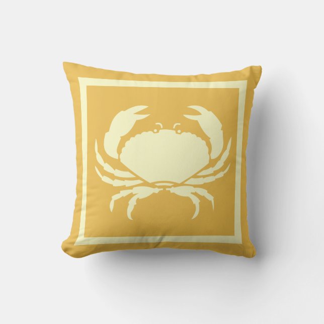 Coussin CRAB : crème blanche cassée + sable tan coloré (Recto)