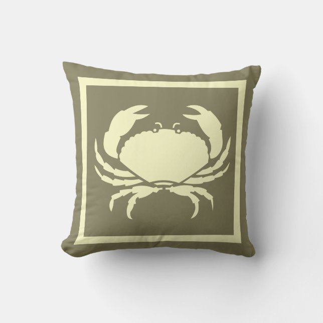 Coussin CRAB : crème blanche détachée + gris marine (Recto)