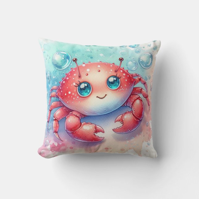 Coussin Crabe aquarelle (Recto)