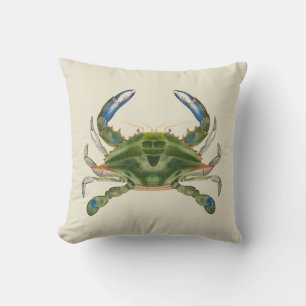 Coussin Crabe Bleue vintage Sur Un Arrière - plan De Crème