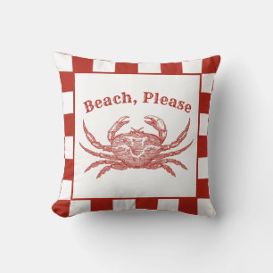 Coussin Crabe coupé en bois, Plage, s'il vous plaît, jeu d