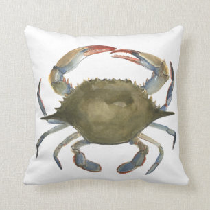 Coussin Crabe d'aquarelle - gris