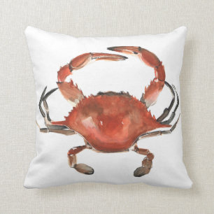 Coussin Crabe d'aquarelle - rouge