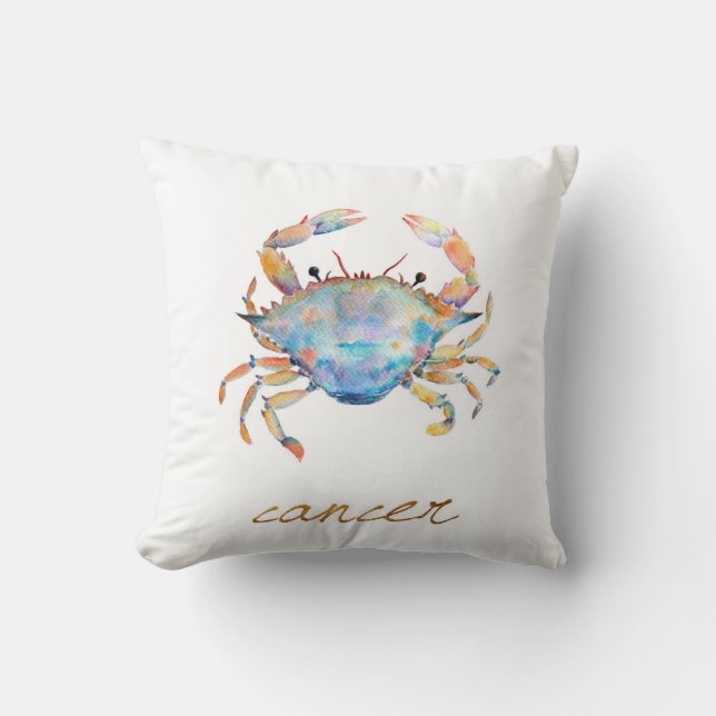 Coussin Crabe de Cancer d'aquarelle (Recto)