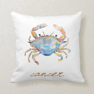Coussin Crabe de Cancer d'aquarelle