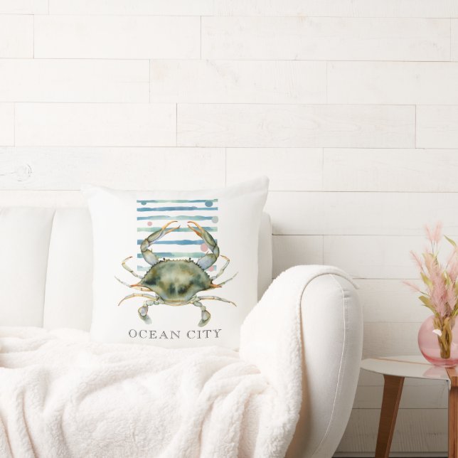COUSSIN CRABE DE COULEUR D'EAU, CÔTE, PLAGE, VILLE D'OCÉAN (Canapé)