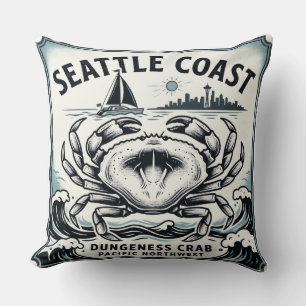 Coussin Crabe de Dungeness de la côte de Seattle