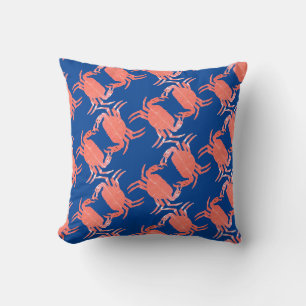 Coussin Crabe Océan Plage Créature Marine Bleu