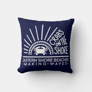 Coussin Crabes sur le rivage - Couverture de logo complète
