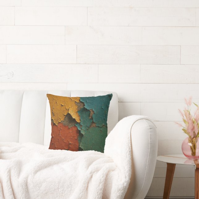 Coussin Cracked Colors Symphony – Texture Art of Time (Canapé)