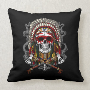 Coussin Crâne amérindien en chef