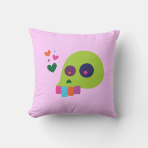 Coussin Crâne arc en ciel coloré