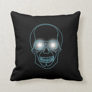 Coussin Crâne au néon avec la conception brillante de ye