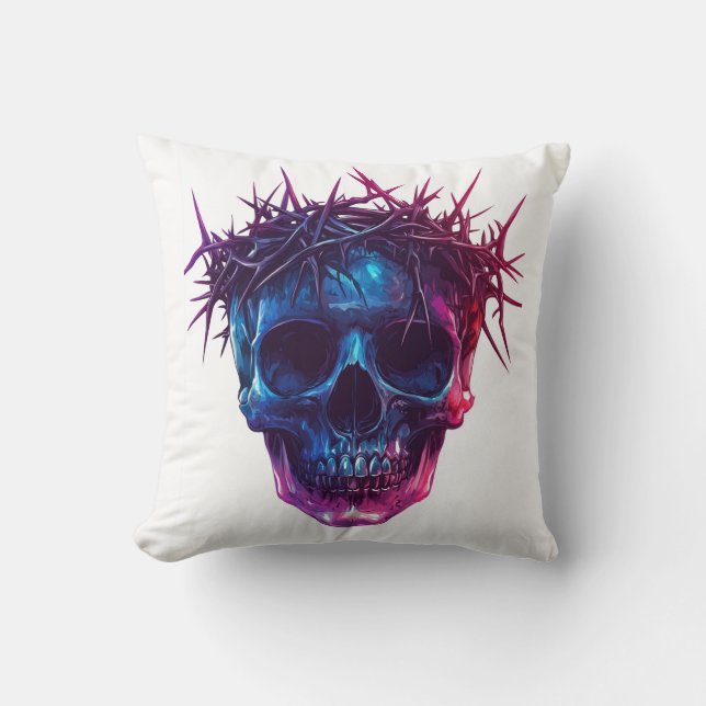 Coussin Crâne avec couronne d'épines (Recto)