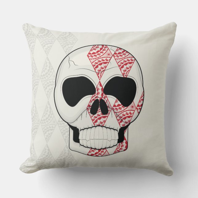Coussin Crâne avec diamants de dentelle Art avec Motif (Recto)