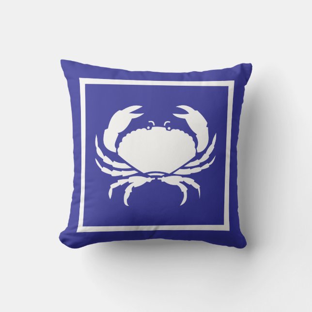 Coussin Crâne blanc ~ Maison de plage (Recto)