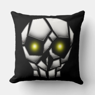 Coussin Crâne chromé avec yeux brillants