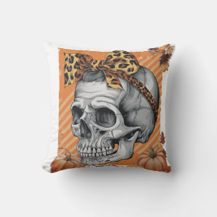 Coussin Crâne chute arc Halloween