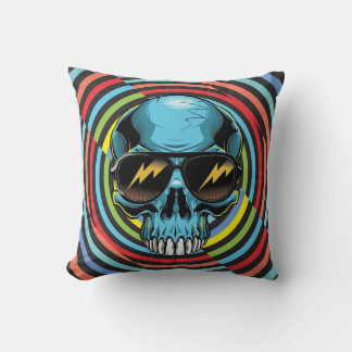 Coussin Crâne Coloré Hypno Avec Lunettes