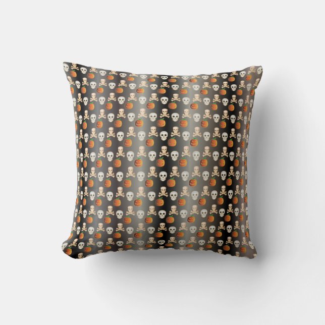 coussin crâne croisé Halloween vintage (Recto)