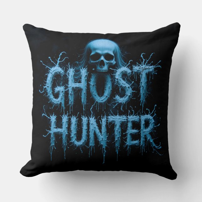 Coussin Crâne de chasseur de fantômes (Recto)