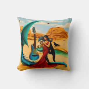 Coussin Crâne de dragon Abstrait Occulte Cuisine foncée AI
