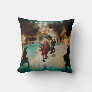 Coussin Crâne de dragon Abstrait Occulte Cuisine foncée AI