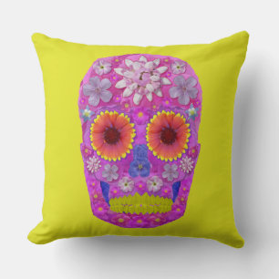 Coussin Crâne de fleurs 2