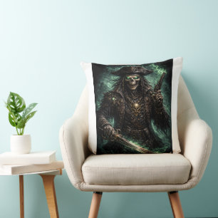 Coussin Crâne de Pirate Fantôme – Faucheur de Fantasy Somb