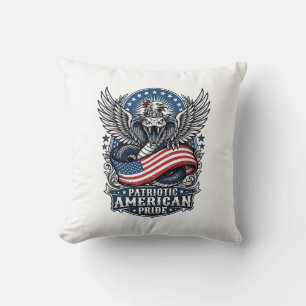 Coussin Crâne de serpent patriotique Liberté Bête Hybride 