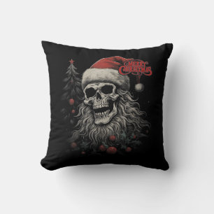 Coussin Crâne de squelette Noël joyeux drôle Santa apparié
