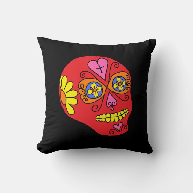 Coussin Crâne de Sucre Lucha Libre (Recto)