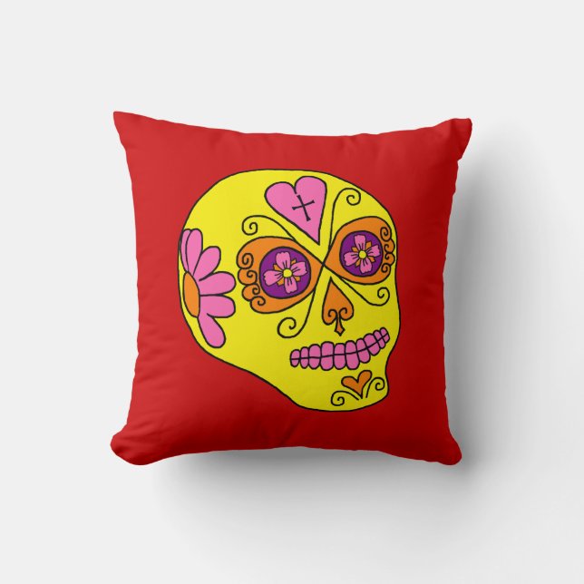 Coussin Crâne de Sucre Lucha Libre (Recto)