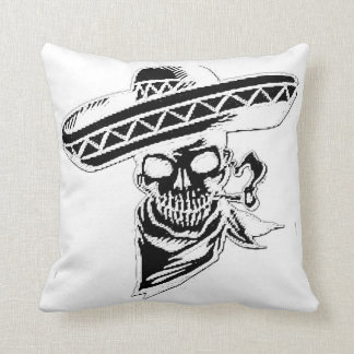 Coussin Crâne "du Mexique de vivats" avec le sombrero