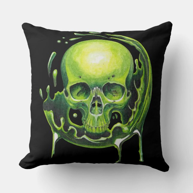 Coussin crâne Éclaboussement toxique (Recto)