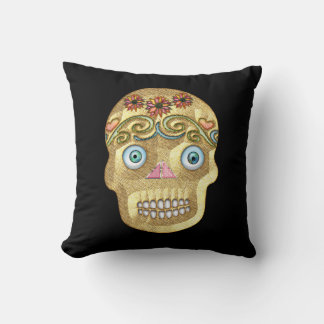 Coussin Crâne en Sucre de Jour des Morts (Blonde)