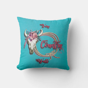 Coussin Crâne et corde de vache