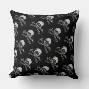 Coussin crâne et os croisés classiques