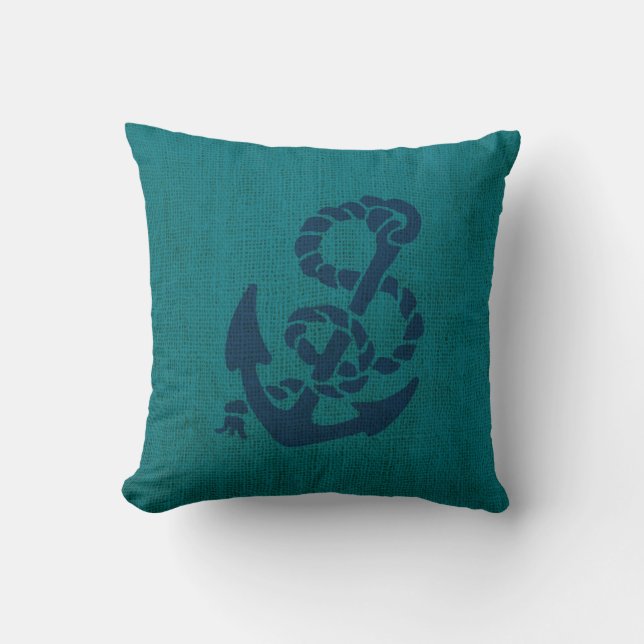 Coussin Crâne et os croisés de pirate dans l'océan (Recto)