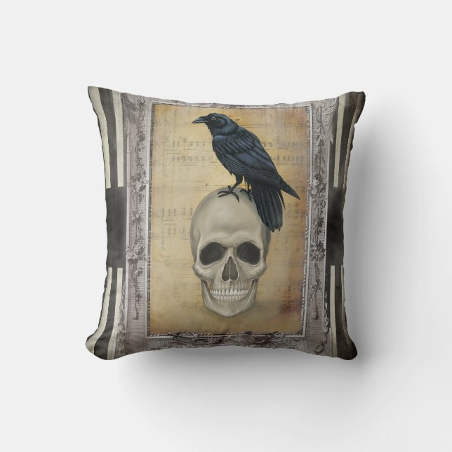 Coussin Crâne et Raven (Recto)