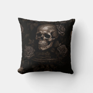 Coussin Crâne foncé et Rose