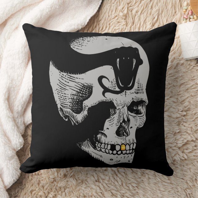 Coussin Crâne gothique avec serpent (Couverture)