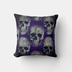 Coussin Crâne gothique pourpre