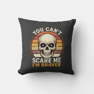 Coussin Crâne Halloween plus courageux Design Horreur Rétr