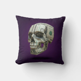 Coussin Crâne Humain en Origami d'Argent