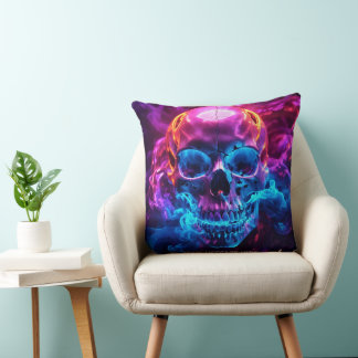 Coussin Crâne humain lumineux envoûtant 